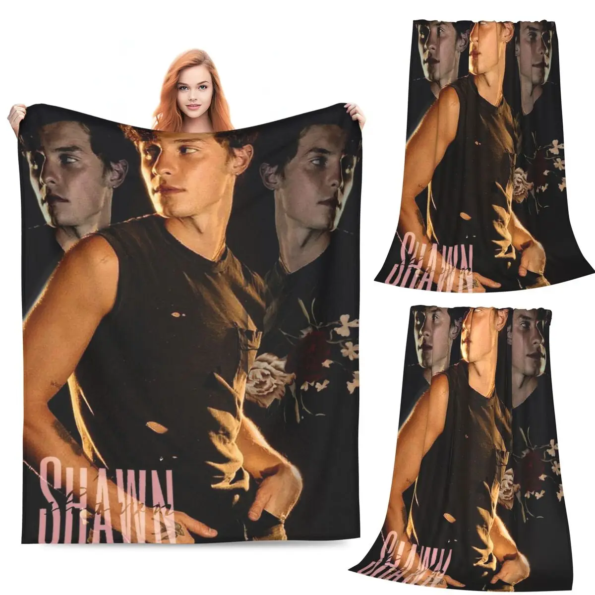 

S-Shawn Mendes Musician Blanket Flannel Sofa Throw Blanket Warm for Home Bedroom Travel Throws Bedspread Quilt