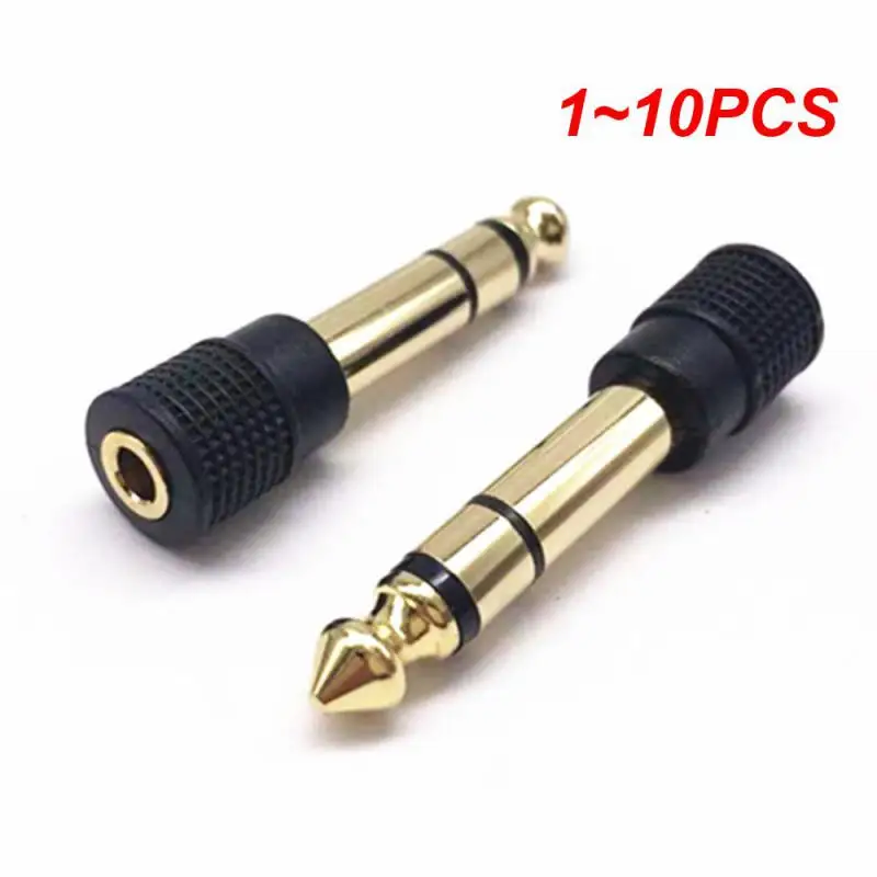 Microphone Speaker Plug Audio 6.35mm Male Plug to jack 3.5mm 3Poles Gold Plated Female Socket Speaker Adapter