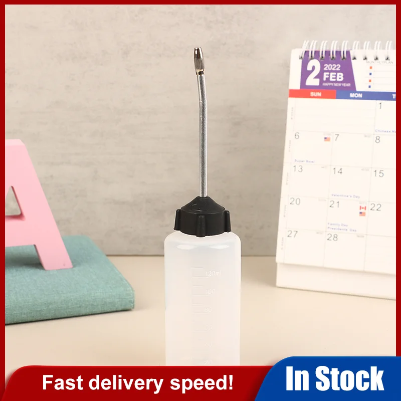 1 PC PE 120ML พลาสติกยาวหัวฉีดหม้อน้ํามัน Dispenser จักรเย็บผ้า Oiler ขวดน้ํามันแบบพกพา EXTENDED Spout Oil Sprayer