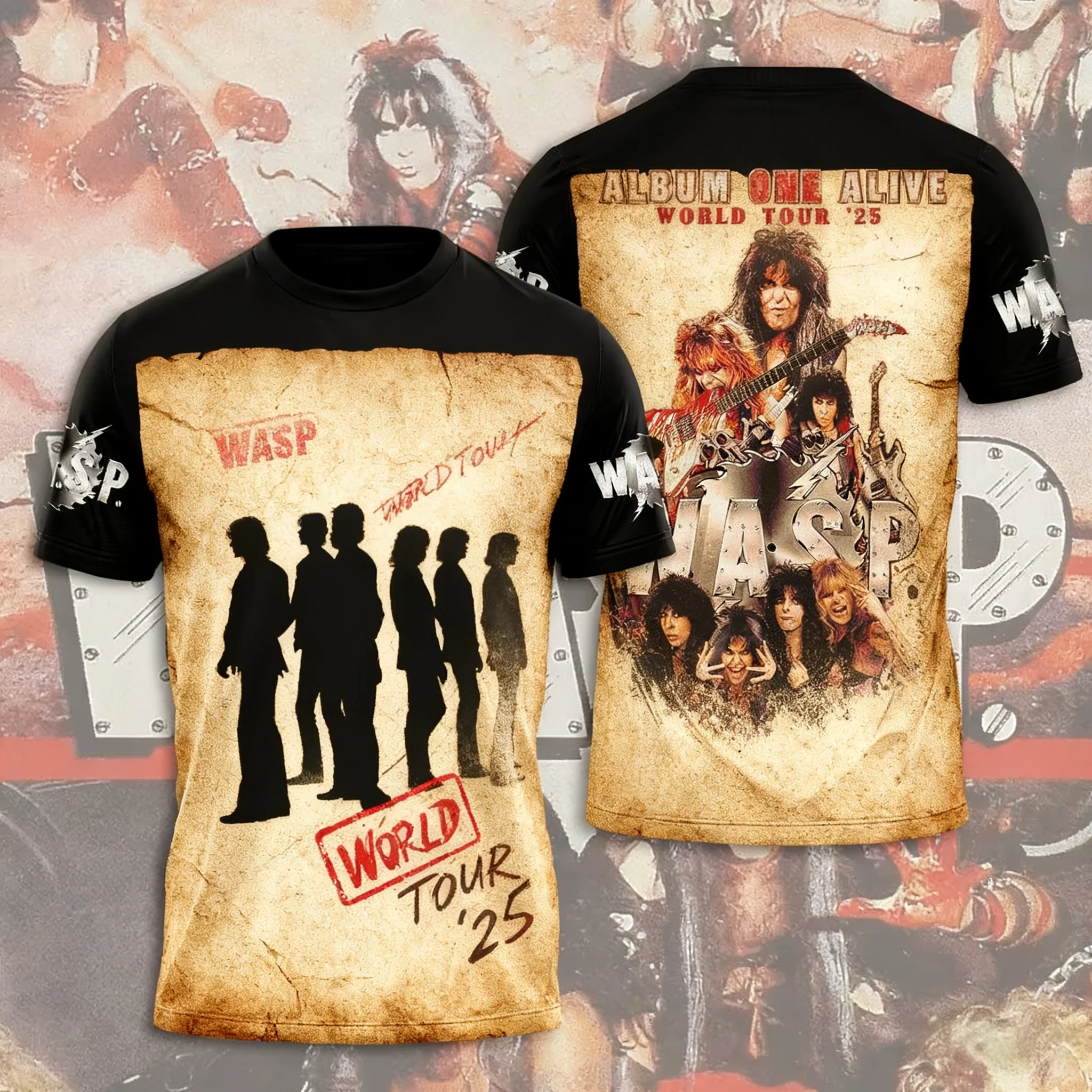 حار أنيمي W.A.S.P جيرسي تأثيري تي شيرت ثلاثية الأبعاد طباعة طفل الكرتون المحملة الصيف الرجال النساء Harajuku قصيرة الأكمام Y2k القمم