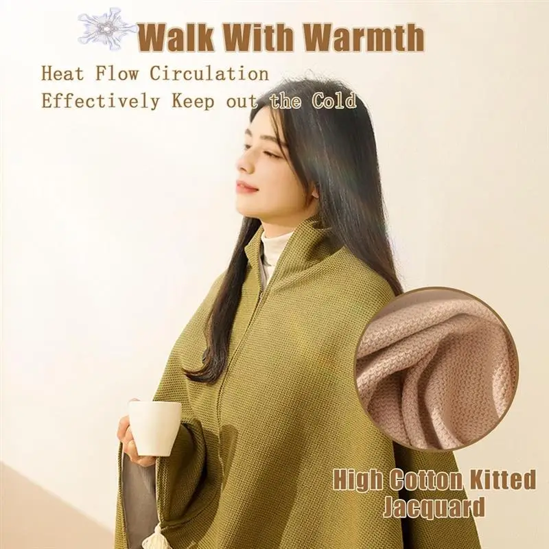

Electric Blanket Shawl USB Single Warming Heating Blanket Washable For Outdoor Camping Office Heating Blanket B