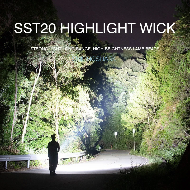 ES03 2000LM Powerful LED Flashlight USB Rechargeable  Super Bright Torch For Night Run Mountaineering Mini Flashlight