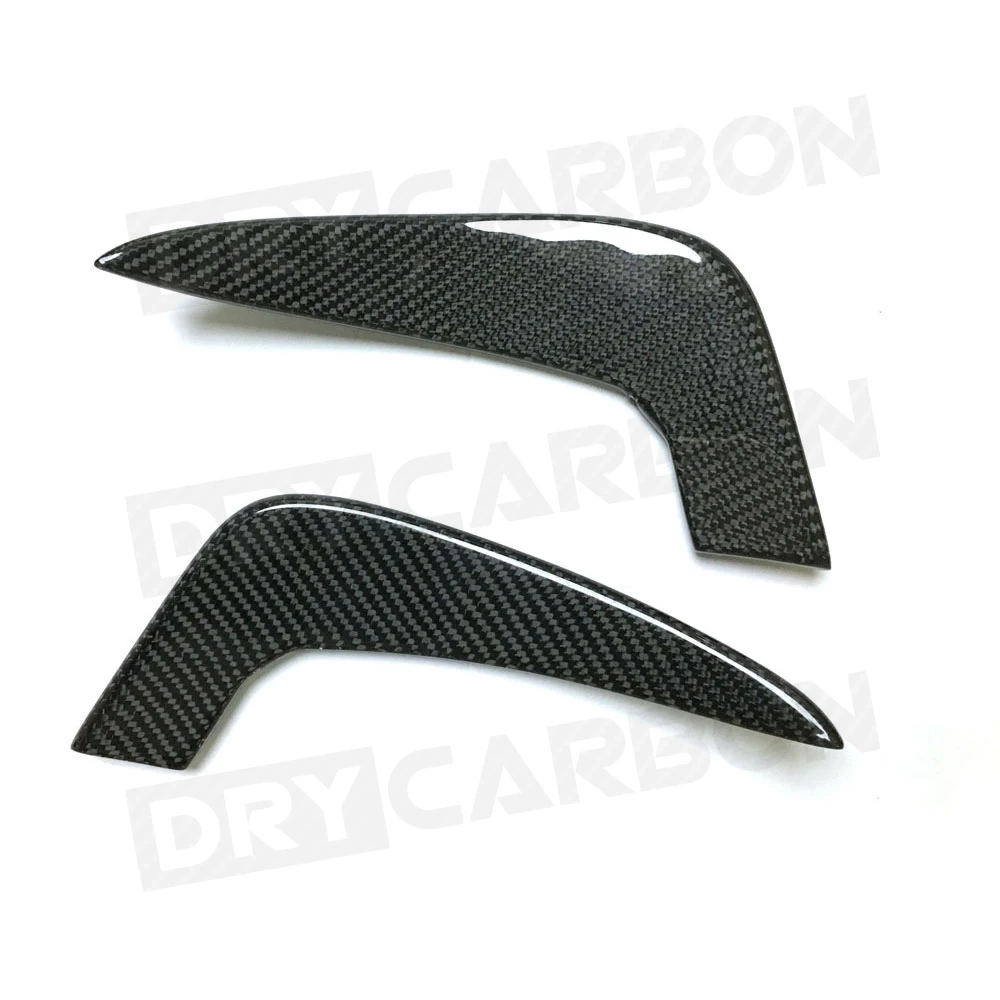 Carbon Fiber Front Bumper Foglamp Side Trim Canards Air Knife Fin Shark Winglets Body Kits For Audi A3 RS3 Sedan Car Styling