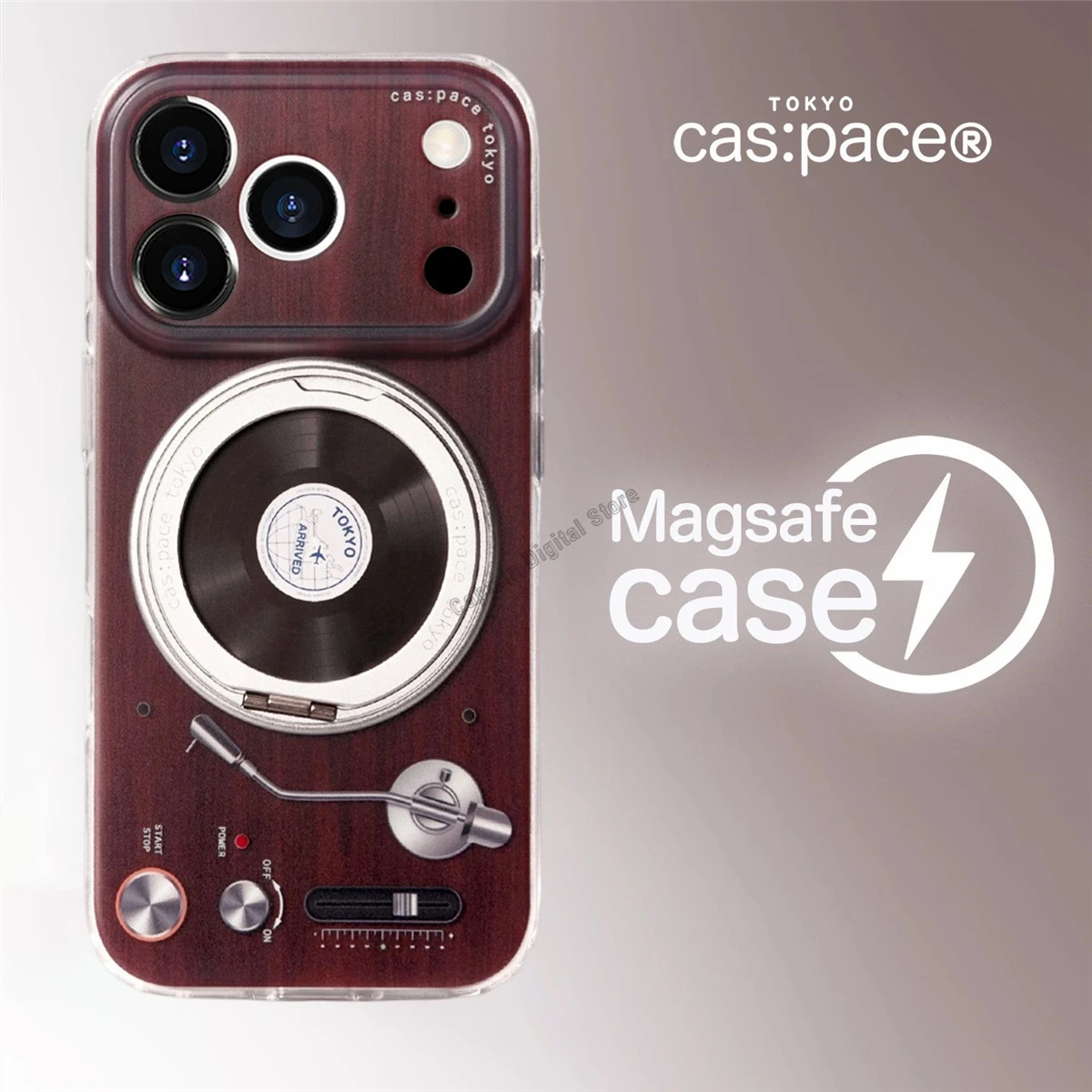 

Original cas:pace Wood Vinyl Magnetic Phone Case Advanced Airbag Anti-fall Protective Cove Compatible with iPhone 17 Series