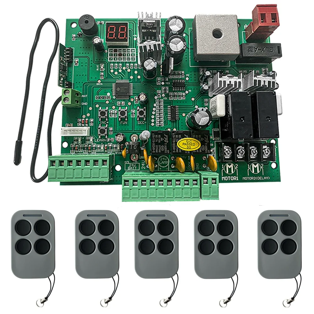 Output DC12V 24V Swing Gate Control Board Connect Backup Battery or Solar System with Remote Control Amount Optional