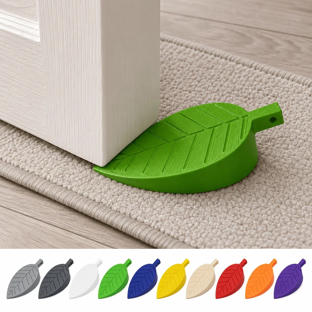 Creative leaf door stopper, door anti-collision device. Windproof door stopper. Cute leaf movable door blocker