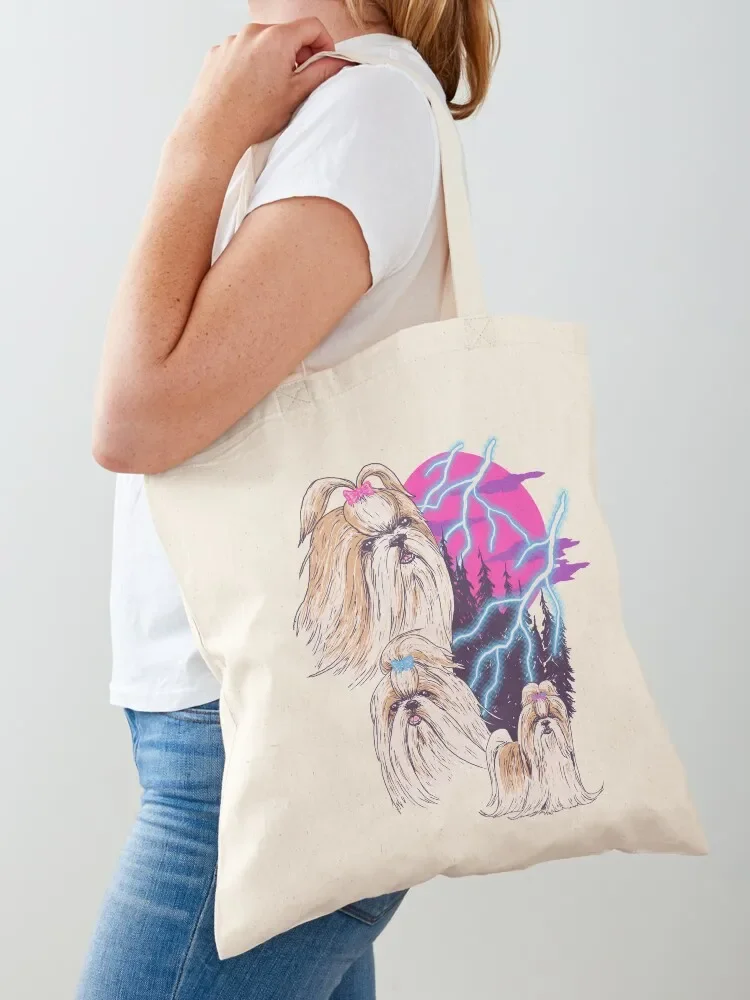 

Lightning Shih Tzu Tote Bag tote bag canvas shopper bags Eco bag Large bags for women