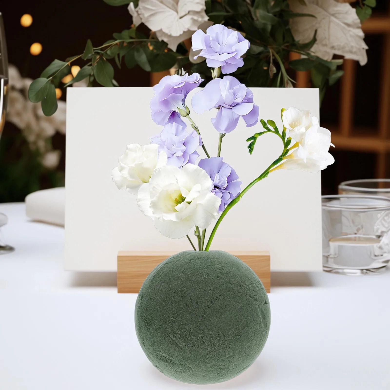 

2PCS Floral Foam Balls Durable Artificial Material Water Absorbing Round Shape Wedding Home Decor Arrangement Craft Supply