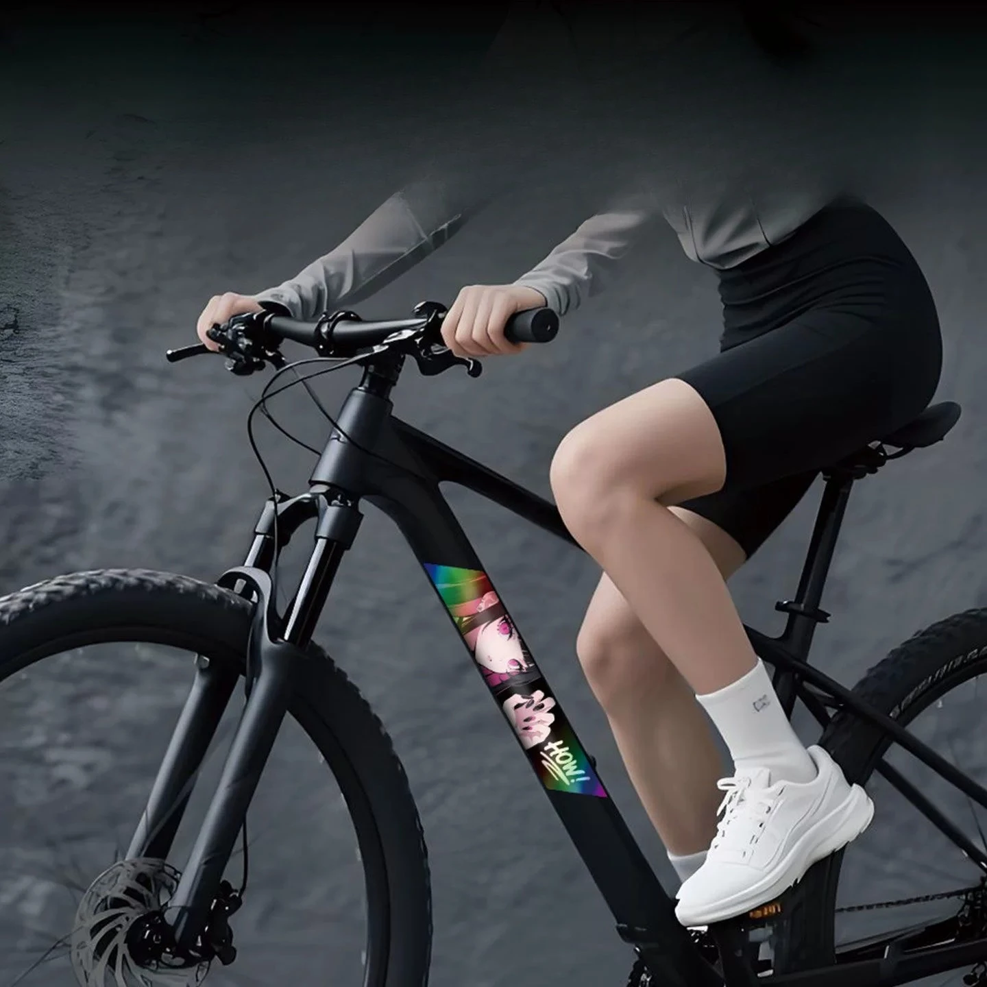 Anime Girl TAKE Holographic Sticker Waterproof Vinyl Decal Removable Bike Frame Car Laptop Cartoon Decor