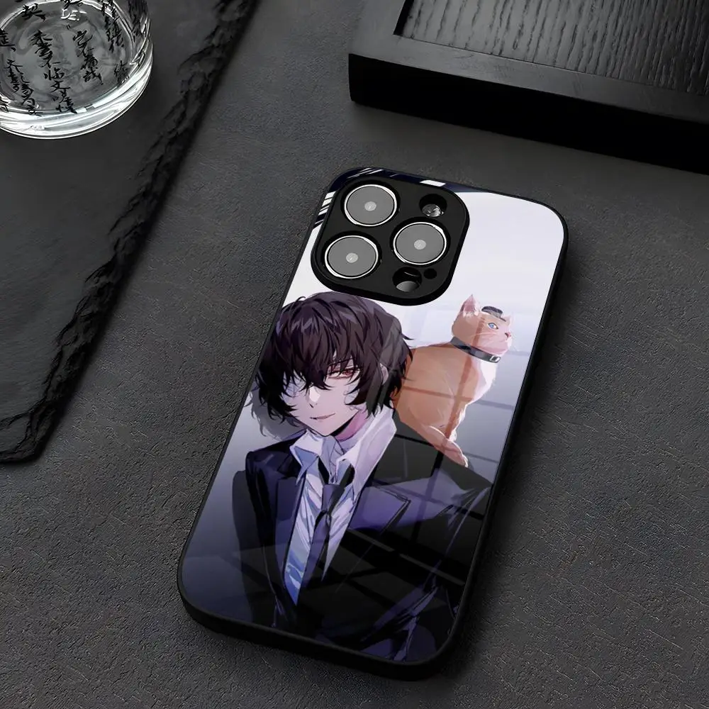 Bungo Stray Dogs Phone Case Glass For iPhone 12 15 14 13 16 11 Pro XS Max Plus Mini X XR E2020 Tempered Coque