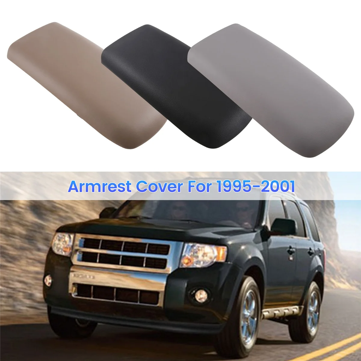 Black Car Console Lid/Armrest Cover Repair Kit for Ford Explorer 1997-2001