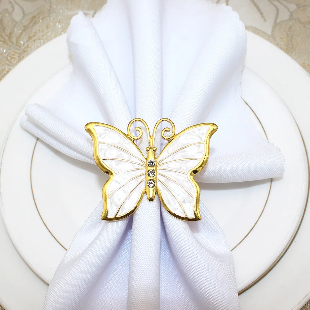 4 pçs borboleta libélula guardanapo anel titular inseto guardanapo fivela para casamento natal feriado ação de graças decorações de mesa