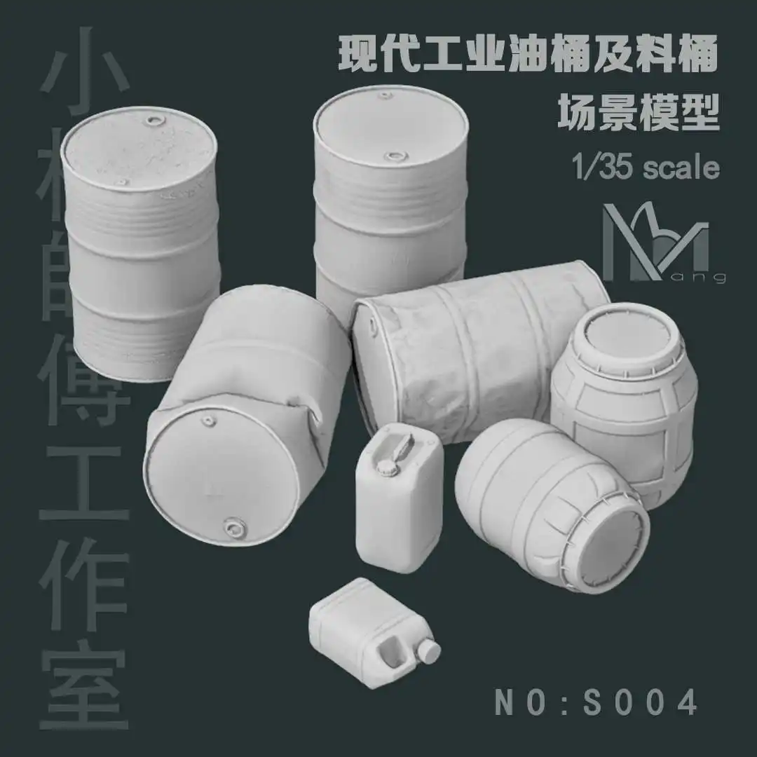 

1/35 model scene accessories, modern industrial oil and material barrels, colorless and self-assembled 3D printing S004