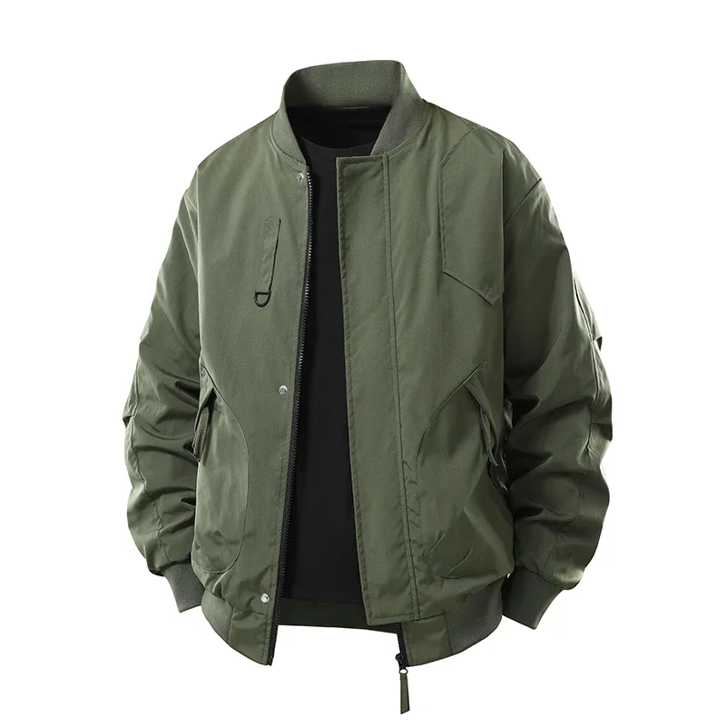 New Arrival Spring Autumn Stand Collar Loose Fit Men Jacket Fashion All Match Handsome Casual Outerwear Male Daily Outdoor Wind