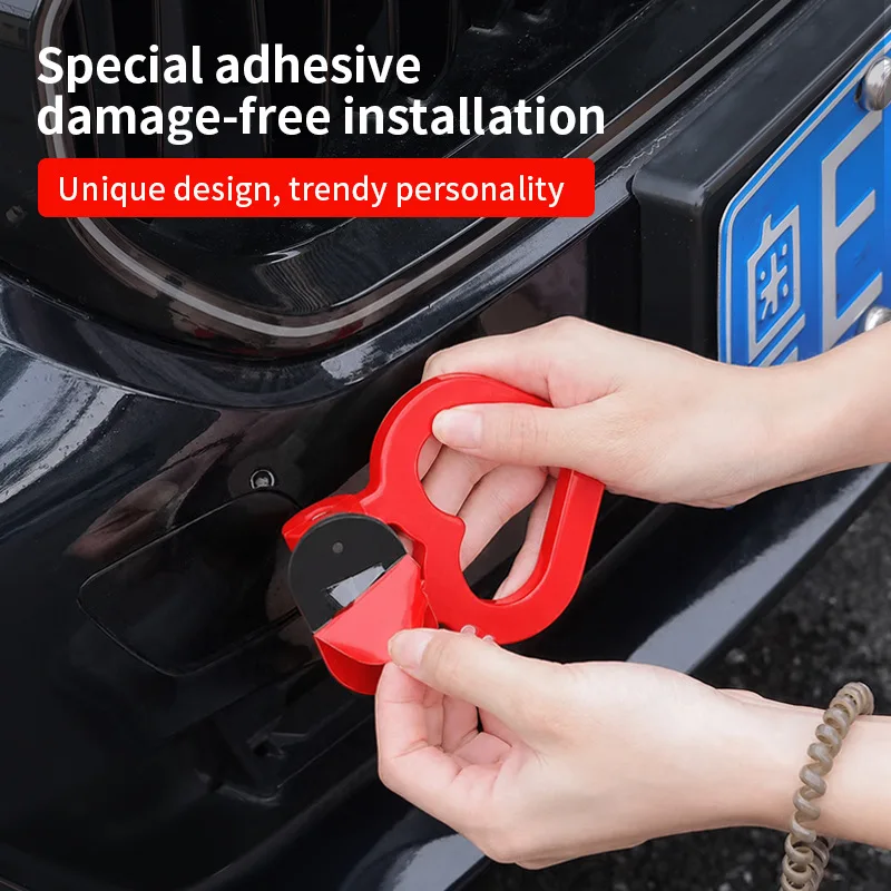 Car decorative tow hook Customized modified car front adhesive triangular anti-collision decorative hook