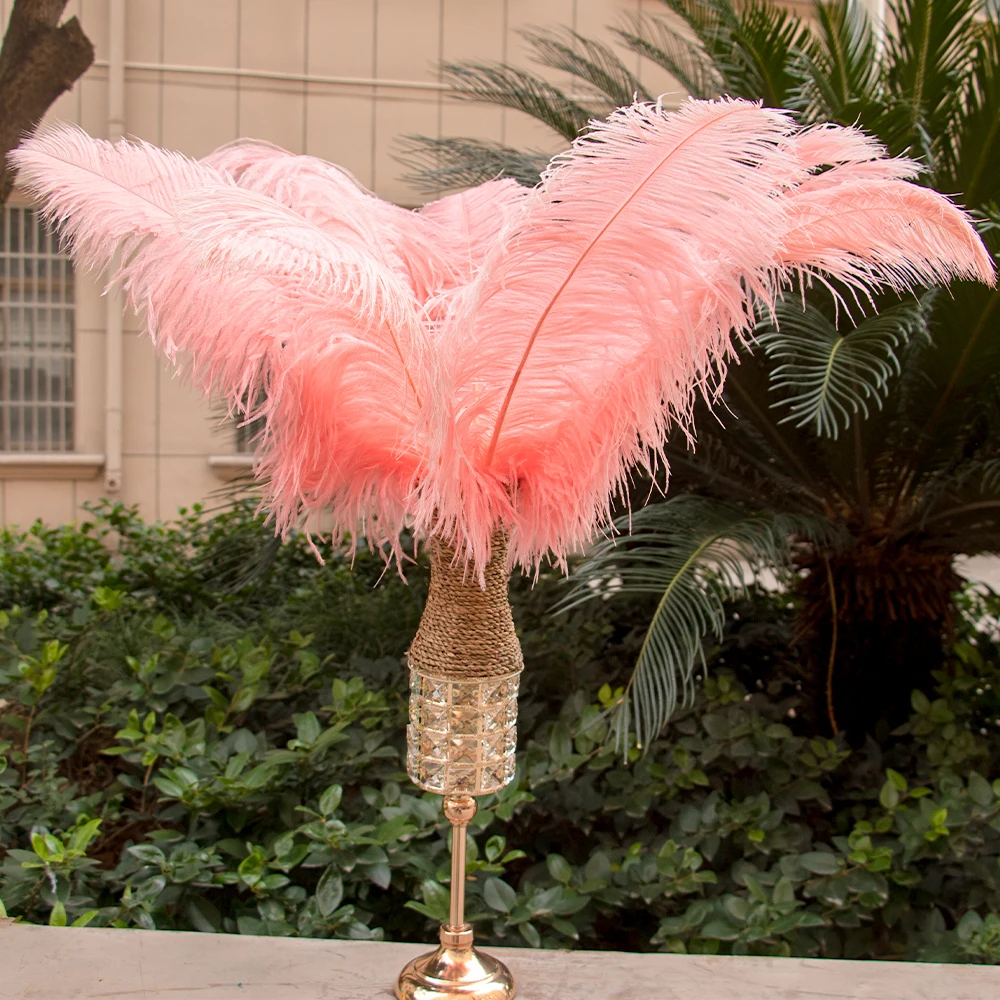 

Wholesale Large Ostrich Feather for Crafts Wedding Party Handicrafts Decor Pink Plumes Carnival Table Center Accessories 55-60CM