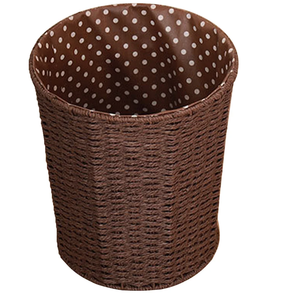 

Rattan Waste Basket Woven Lightweight Storage Basket Multipurpose for Kitchen Bedroom Living Room Sundries Fruit Organizer