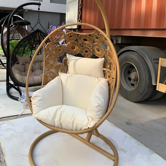 Hanging basket rattan chair, indoor household hammock, double swing, balcony rocking chair, drop bird's nest, spider plant, lazy
