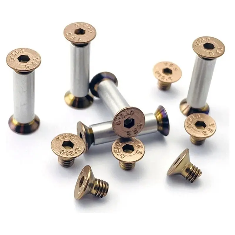 AAAN-10Pcs 416 Stainless Steel Material Knife Handle Lock Screws Rivet Nail Bolt Fastener DIY Making Part