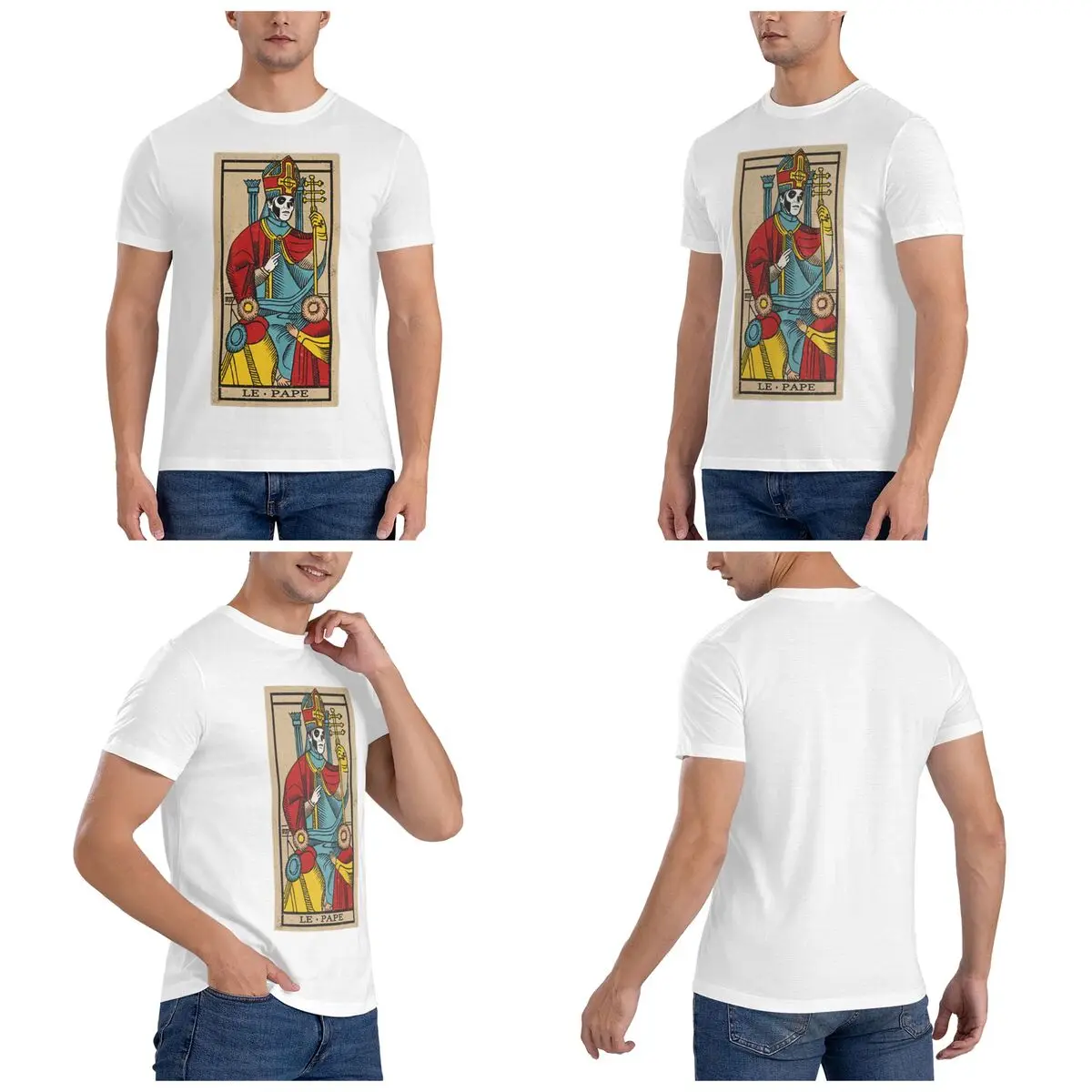 Le Pape Emeritus Tarot Card Men T-Shirt Fashion Plus Size T Shirts Men's Crew Neck Cotton Tees Short Summer Male