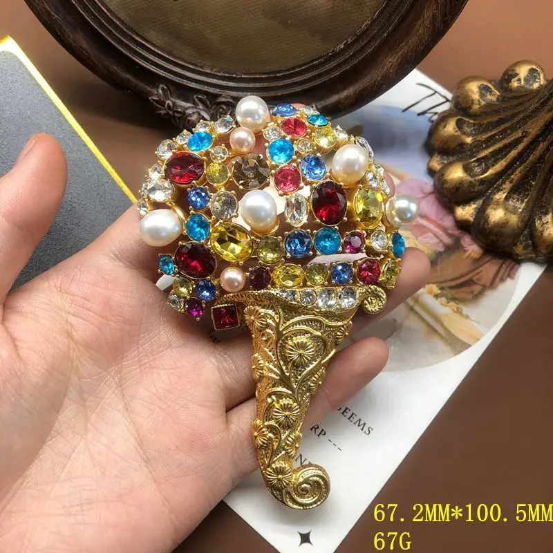 Antique pearl full rhinestone diamond retro palace matt brooch vintage accessories brooch corsage