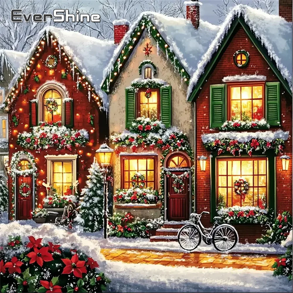 Evershine DIY Diamant Malerei Haus Landschaft Neue Kollektion Diamant Stickerei Winter Kreuz Stich Kits Mosaik Weihnachtsgeschenke