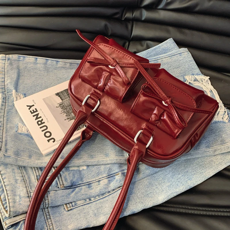 New Tote Bag with High-end Feel Commuting Armpit Bag PU Korean Baseball Bag Versatile Shoulder Bag Women's Luggage Bag