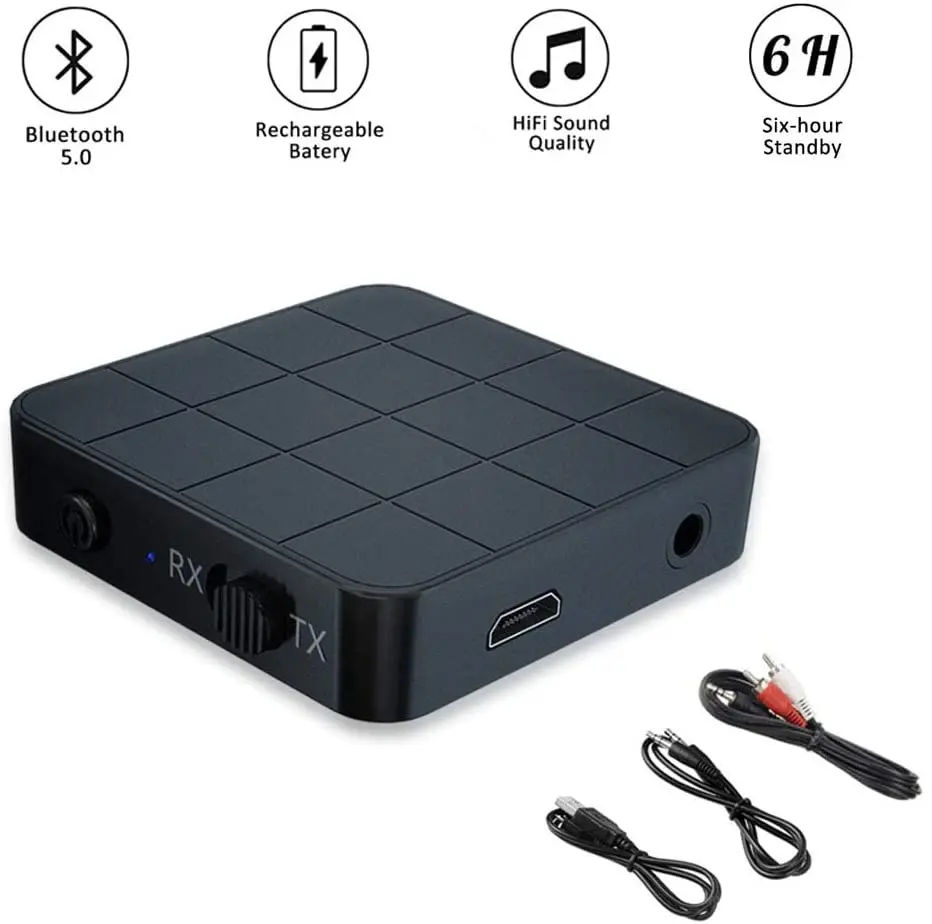 2in1 Kn321 Wireless Bluetooth5.0 Transmitter Audio Receiver Adapter For TV Computer Car Speaker Headset Adapter AUX RCA 3.5MM