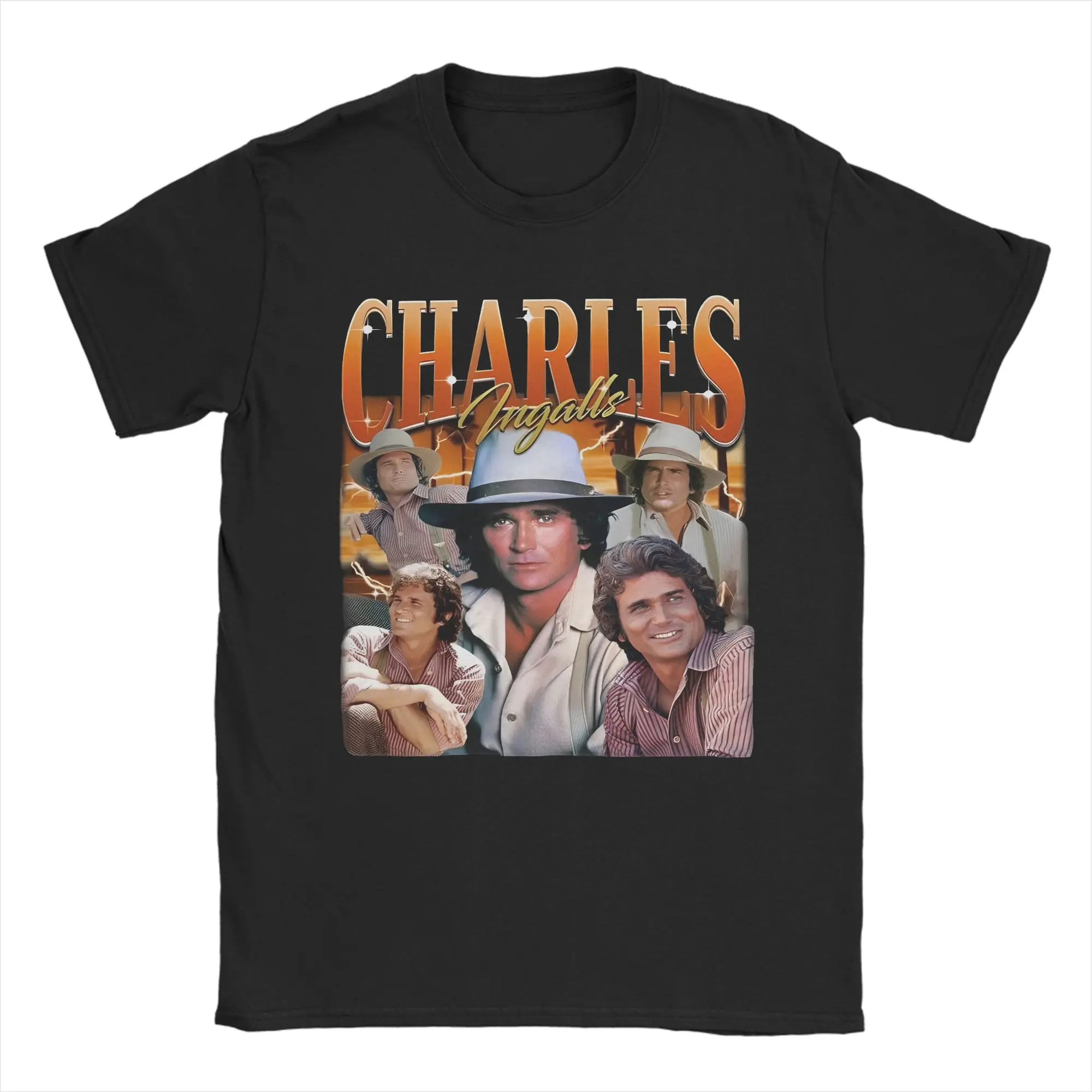 Men's Little House on the Prairie Charles Ingalls T Shirts Walnut Grove Clothes Casual Short Sleeve Round Neck Tees Gift T-Shirt