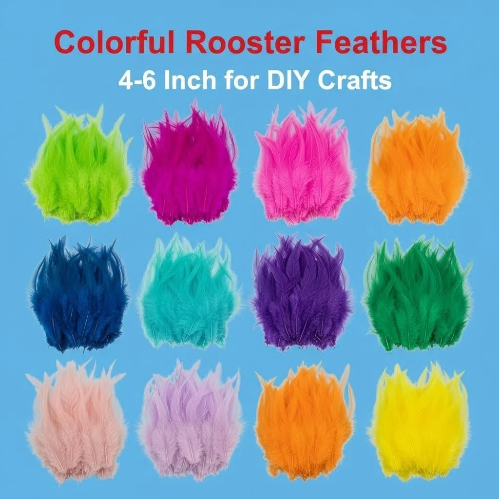 

50/100/200/500Pcs Chicken Feather 4-6inch Beautiful Rooster Feathers for Jewelry Making Crafts Accessories Carnival Decoration