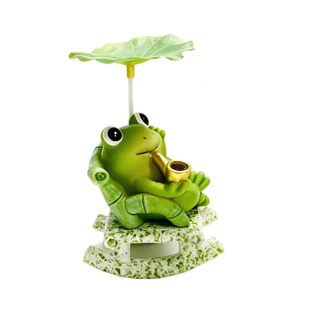 Compact Table Accents Cute Desk Ornaments Frog Panda Figurine Cute Resin Bobble Chair Decor Lotus Leaf Design Ornament Stress