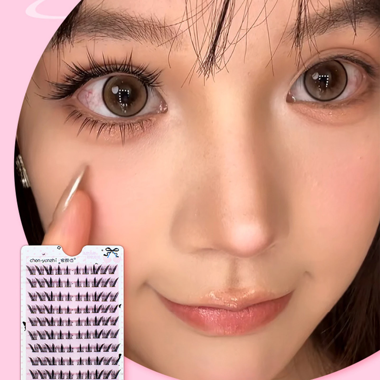10 Rows Large Capacity Natural Thick Cartoon Segmented Single Cluster Glue-free Eyelashes Extension Curlling Manga False Eyelash