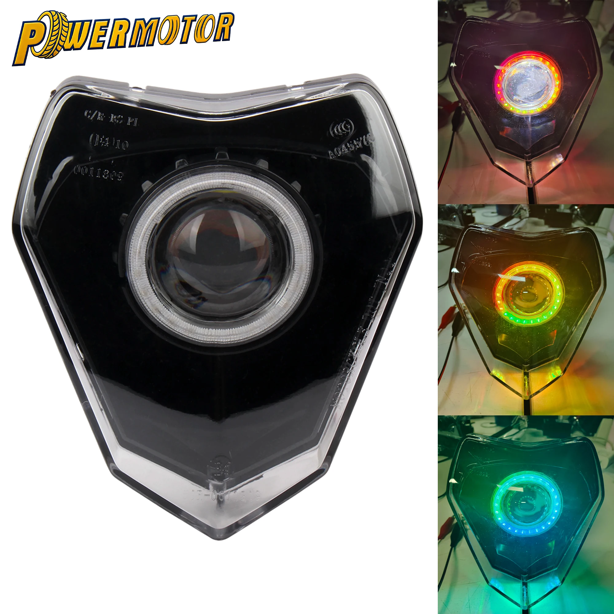 

For KTM EXC 150-530 2008-2013 Motorcycle LED Headlight App Control RGB Angel Eyes Light Dirt Bike Motocross Headlamp Modified