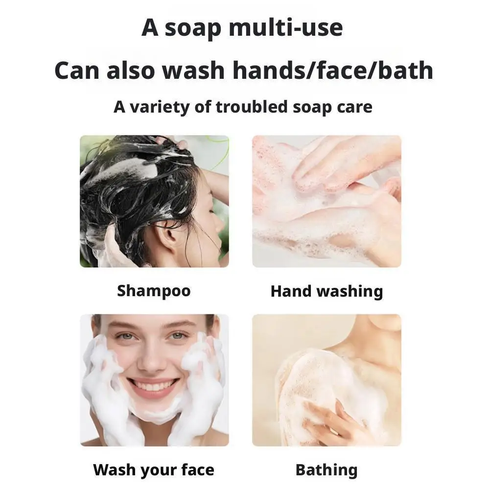 صابون شامبو عشبي من عشب العشب وبلاتيكلاودوس، علاج تساقط الشعر الطبيعي يقوي الجذور والتحكم في الزيت وينظف نمو فروة الرأس