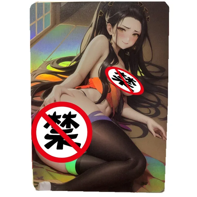 8pcs/set Demon Slayer Anime Heroine Nezuko Butterfly Ninja ACG DIY Sexy Nude Card Toy Gift Classic Game Collection Card