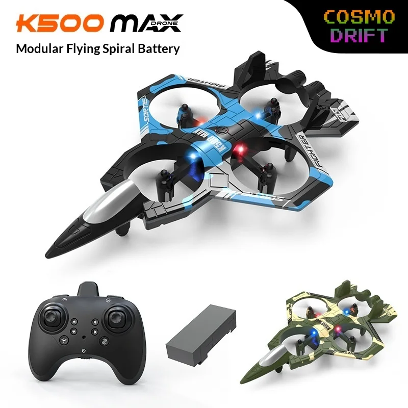 

Квадрокоптер K500 MAX Fighter с 4 каналами, удержанием высоты, трюковым полетом, светодиодной подсветкой, модульной батареей для улицы и помещений, для детей