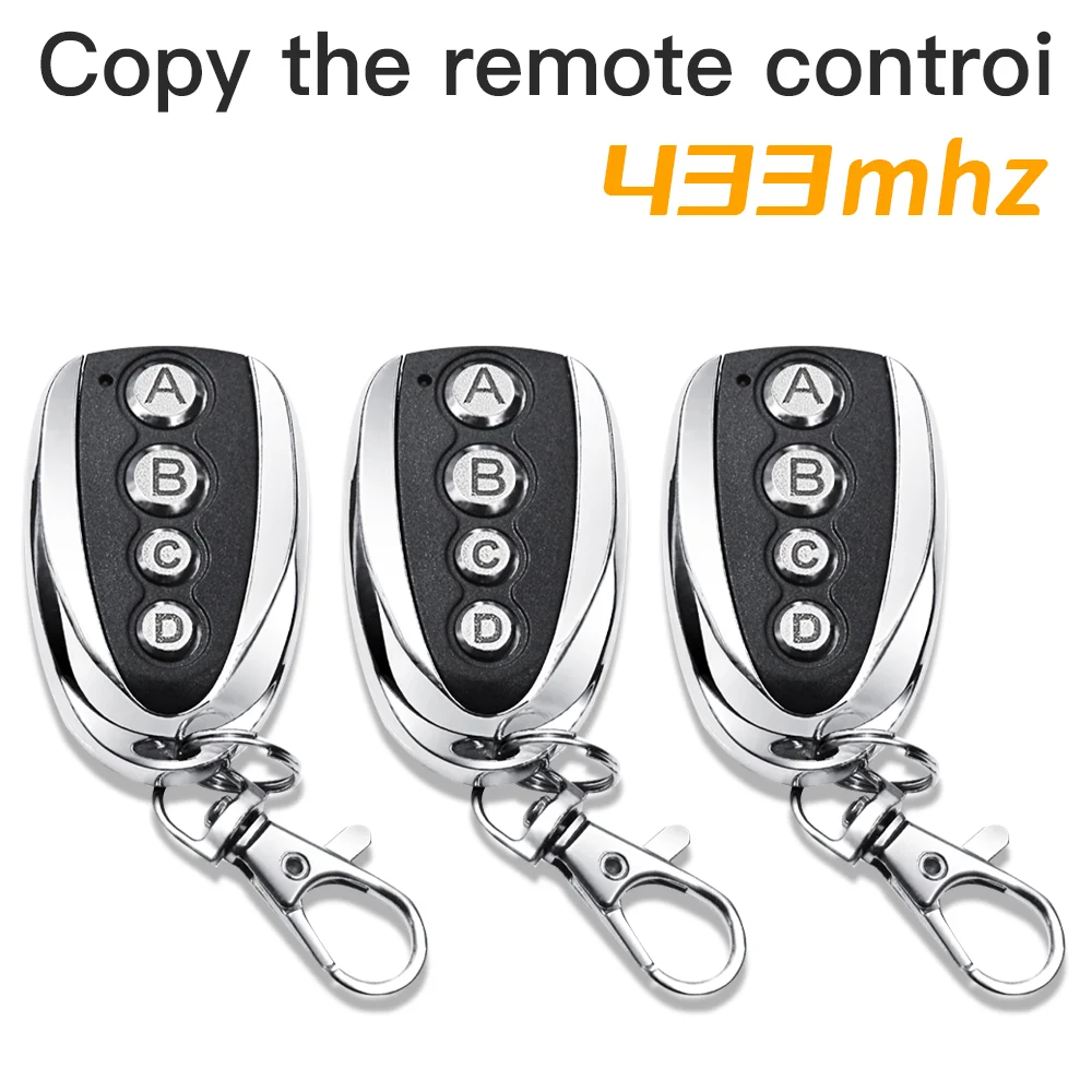 Universal garage door remote control 433MHZ opener Cloning 4 key Auto Car Rolling Code gate 433 remote control duplicator