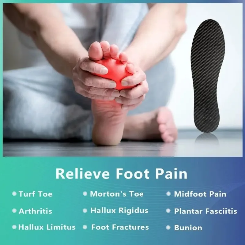 Rigid Carbon Fiber Insole Support Plate Morton Extension Foot Orthotic Insert Ultra Thin 0.6mm Shoe Arch Support