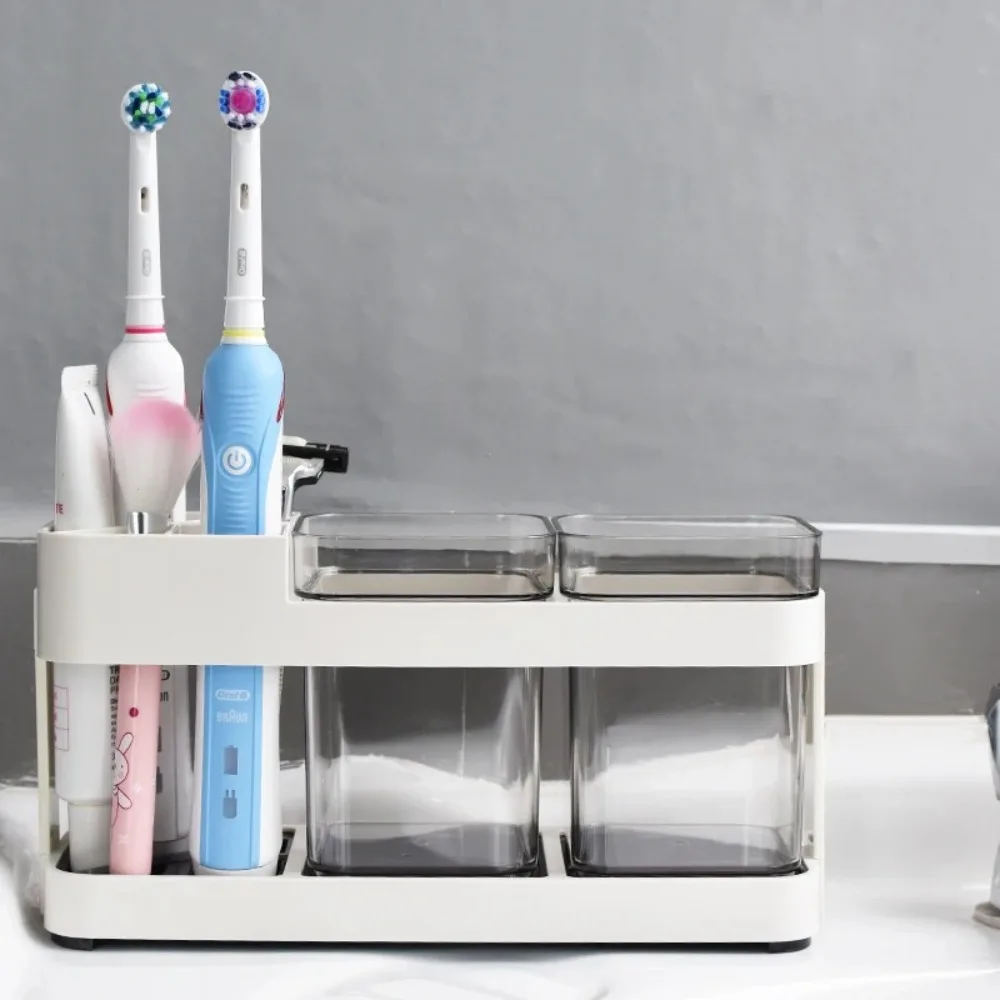 New Organizer Electric Toothbrush Holder Dental Set White Toothpaste Holder Hollow Design Wash Cup Holder Toilet