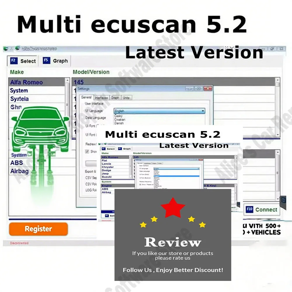 

Multiecuscan V5.2 obd2 scanner Registered Unlimited Keygen for obd Scanner Multi Ecu Scan work for ELM327 OBDII Diagnostic Tool
