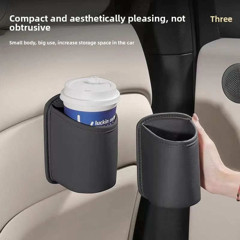 Car Seat Back Storage Box Cup Holder Phone Pocket Drink Organizer Hanging Waste Bin Multi-use Auto Accessory for Vehicle