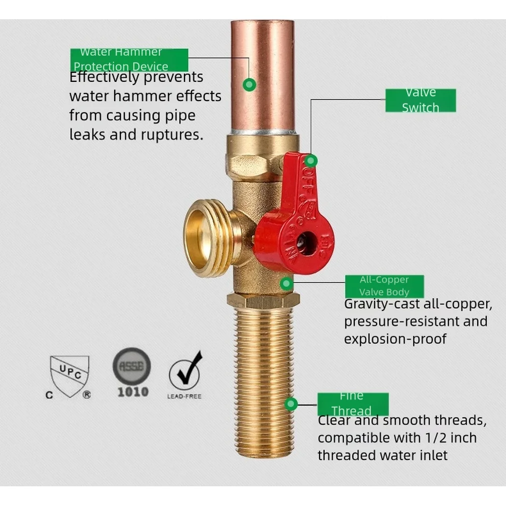 

Обслуживание дома 1 2 х 3, 4-дюймовый клапан для стиральной машины, клапан повышенного сопротивления давлению, латунный угловой клапан для прибора