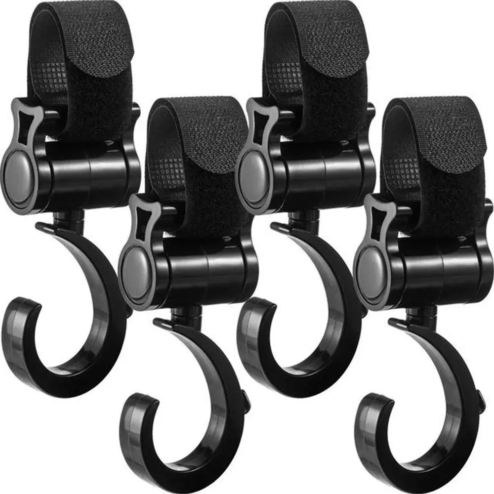 

General Wheelchair Organizer Rotate 360 ​​degrees Carriage Bag Hooks Pram Hooks Bag Hanger Baby Stroller Hooks Mommy Hooks