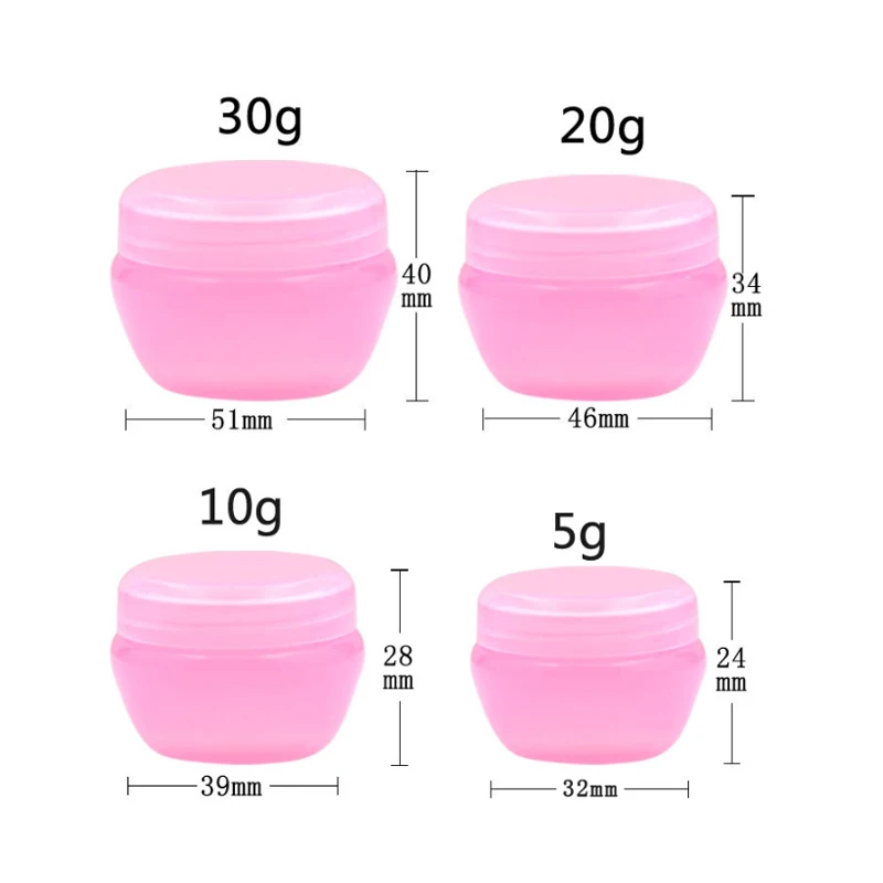 5pcs/set 5g Plastic Empty Small Makeup Jar Pot Refillable Sample Bottles Travel Face Cream Lotion Cosmetic Container Mix Color