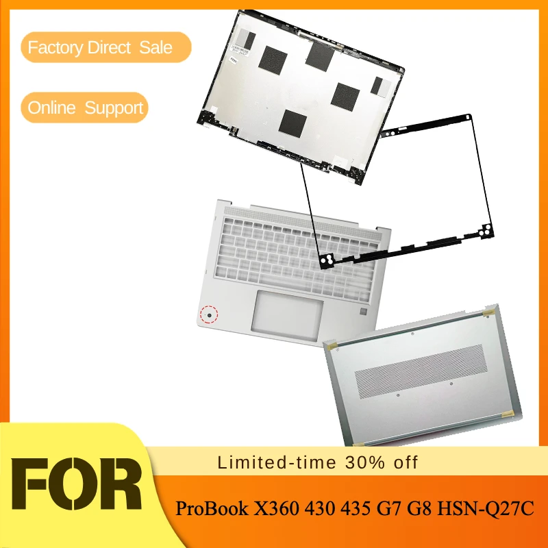 Screen Back Cover Bezel Frame Palm Rest Bottom Shell For ProBook X360 430 435 G7 G8 HSN-Q27C