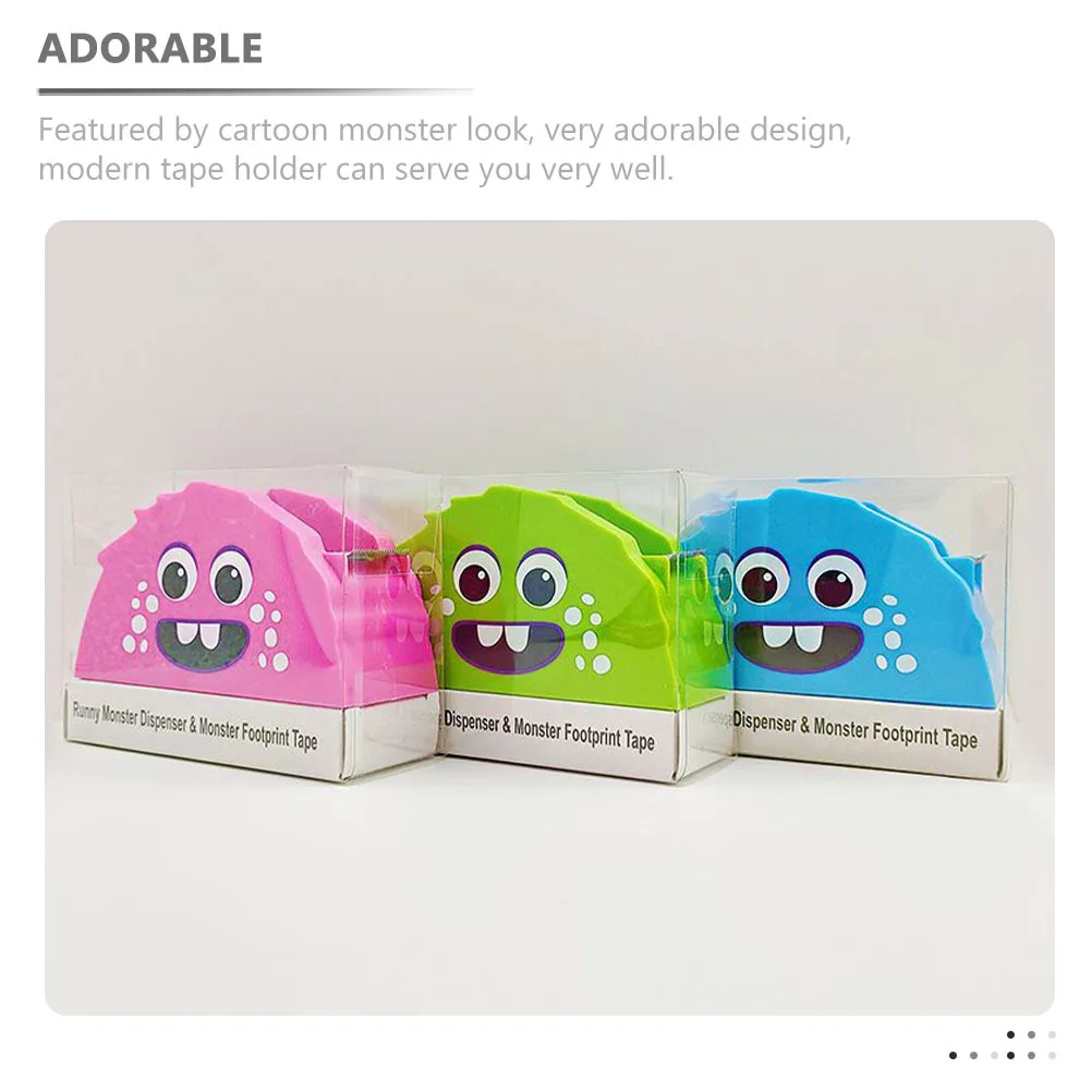 

Cute Tape Dispenser for Office Sturdy Plastic Tape Holder No Scissors Needed Fast Cutting Tool for Home Desk Use