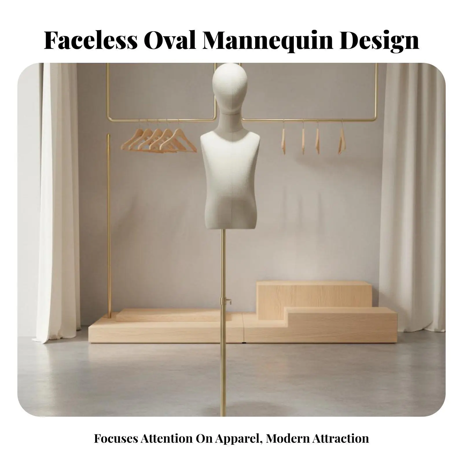 Adjustable Children Mannequin for Display Linen Textile Torso Wooden Arms for Kid Fashion Store Showcase