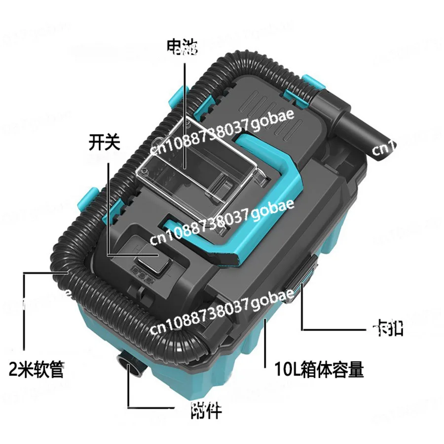 Lithium battery dry and wet household dust removal high-power rechargeable car convenient vacuum cleaner