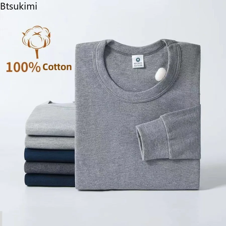 

New Autumn Winter Men's 100% Pure Cotton Underwear Sets Comfortable and Soft Warm Long Johns Sets Men Clothes Thermal Underwears