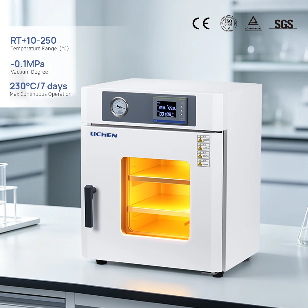 DZK Series Vertical Vacuum Drying Oven, 23-125L, RT+10~250°C, -0.1MPa, LCD Control, For Lab & Industrial Drying